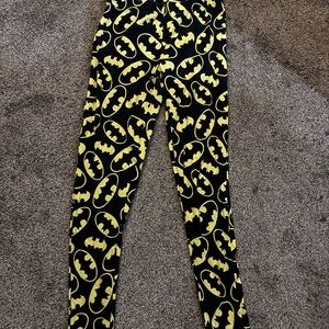 Batman Kids Leggings L DC Comics- Black with Yellow Logo
